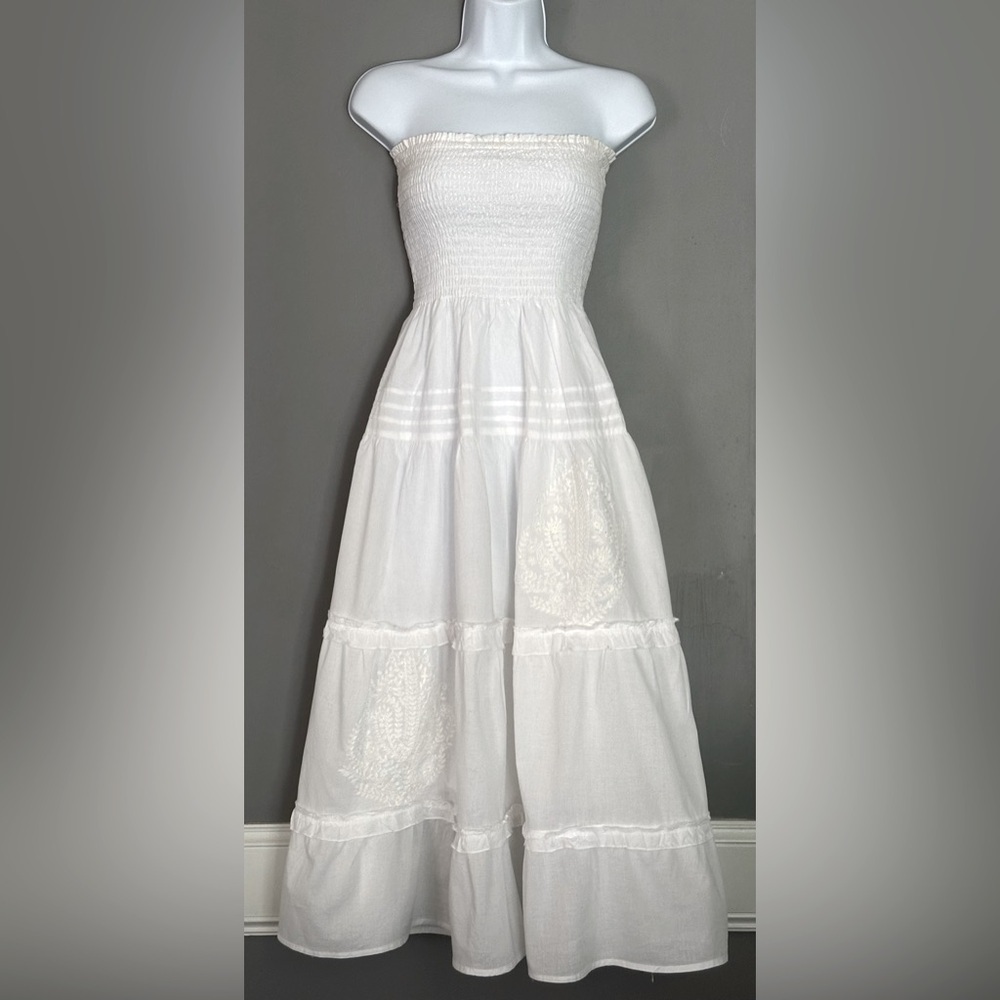 Cowgirl Justice Strapless Women's White Dress Size S